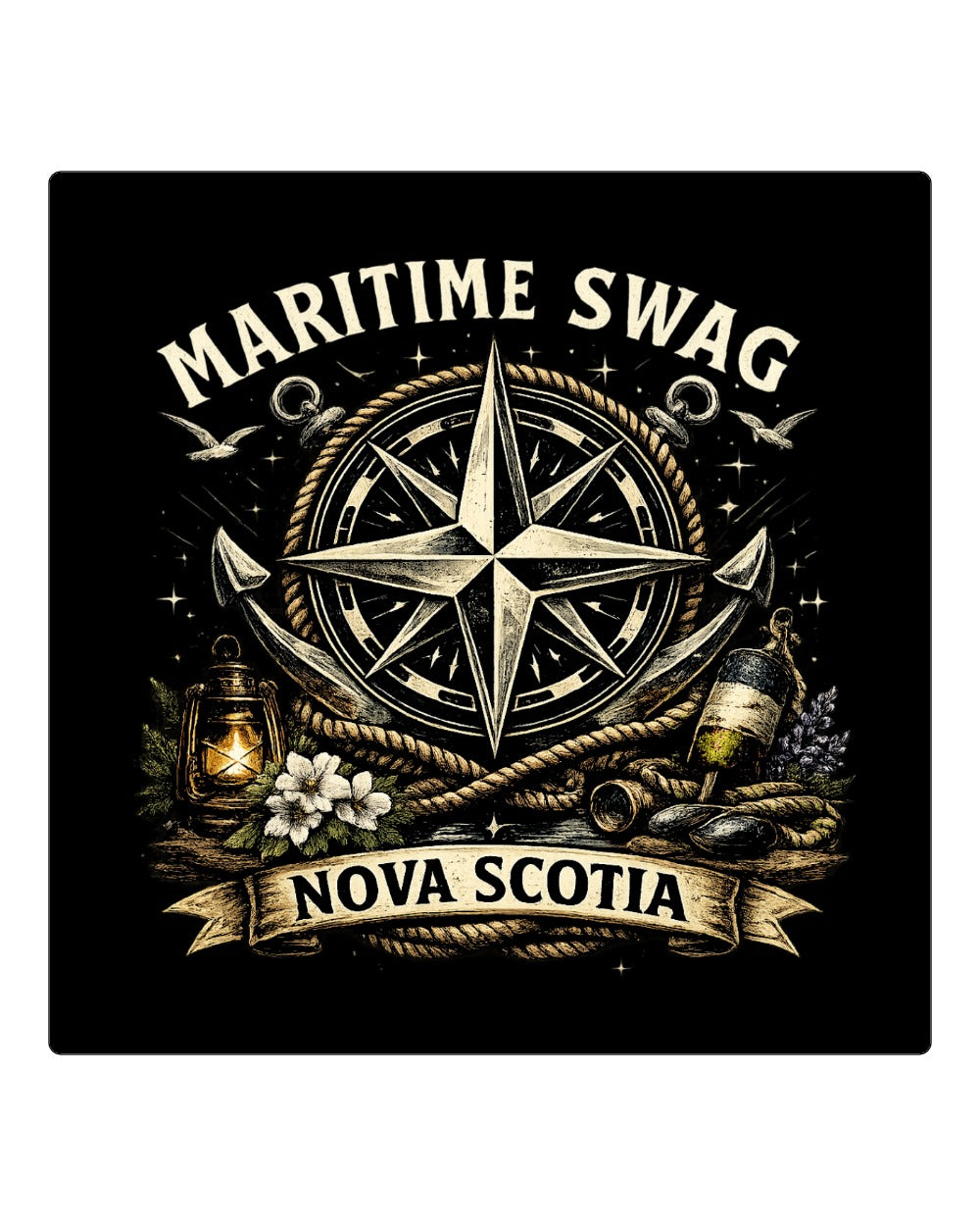 Maritime Swag Compass Square Coaster
