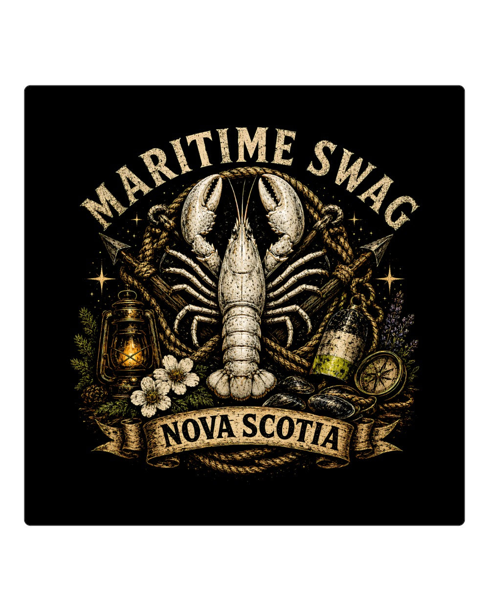 Maritime Swag Lobster Square Coaster