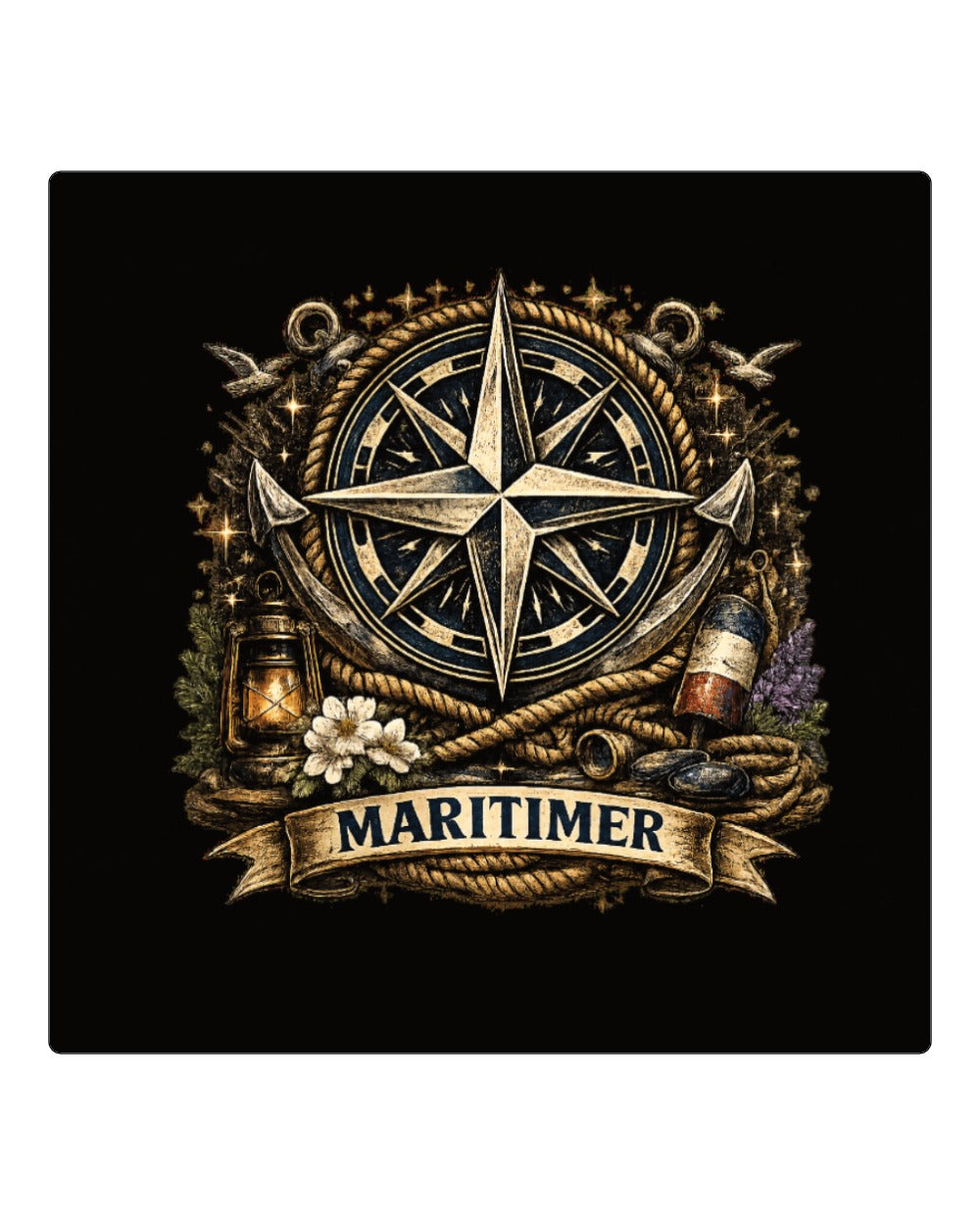 Maritime Swag Maritime Compass Square Coaster
