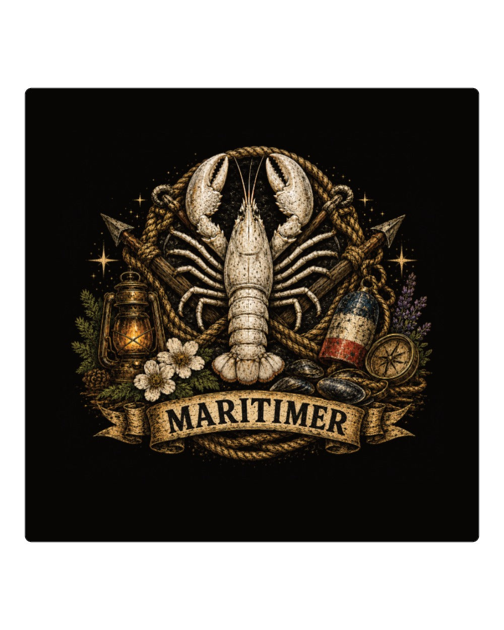 Maritime Swag Maritime Lobster Square Coaster