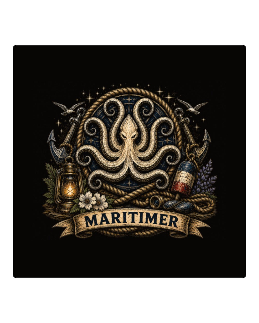Maritime Swag Maritime Octopus Square Coaster