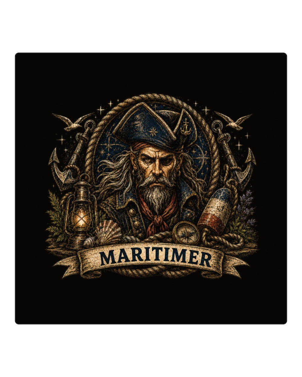 Maritime Swag Maritime Pirate Square Coaster