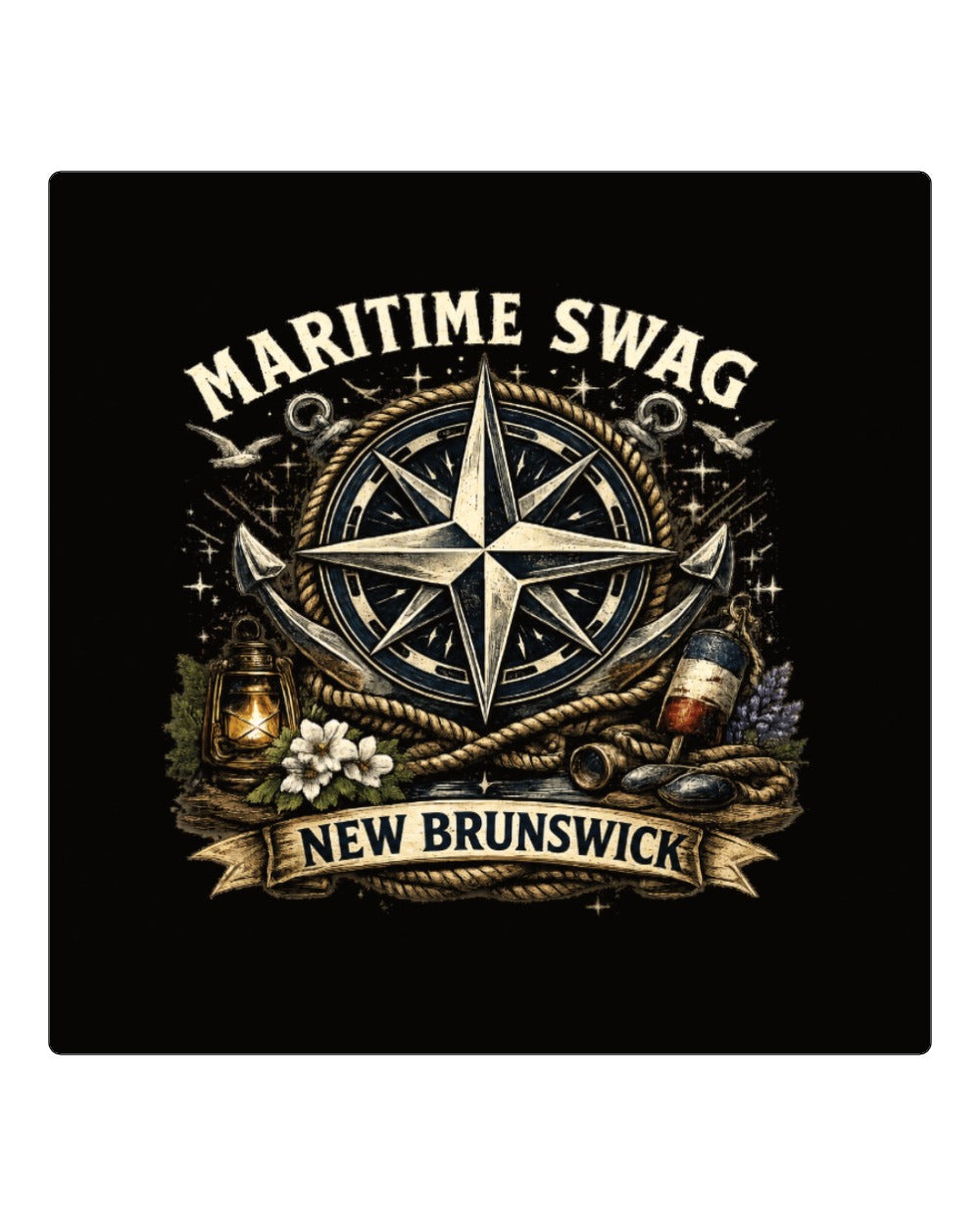 Maritime Swag Nb Compass Square Coaster
