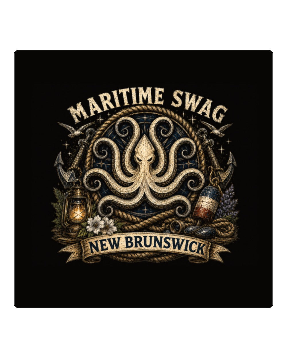 Maritime Swag Nb Octopus Square Coaster