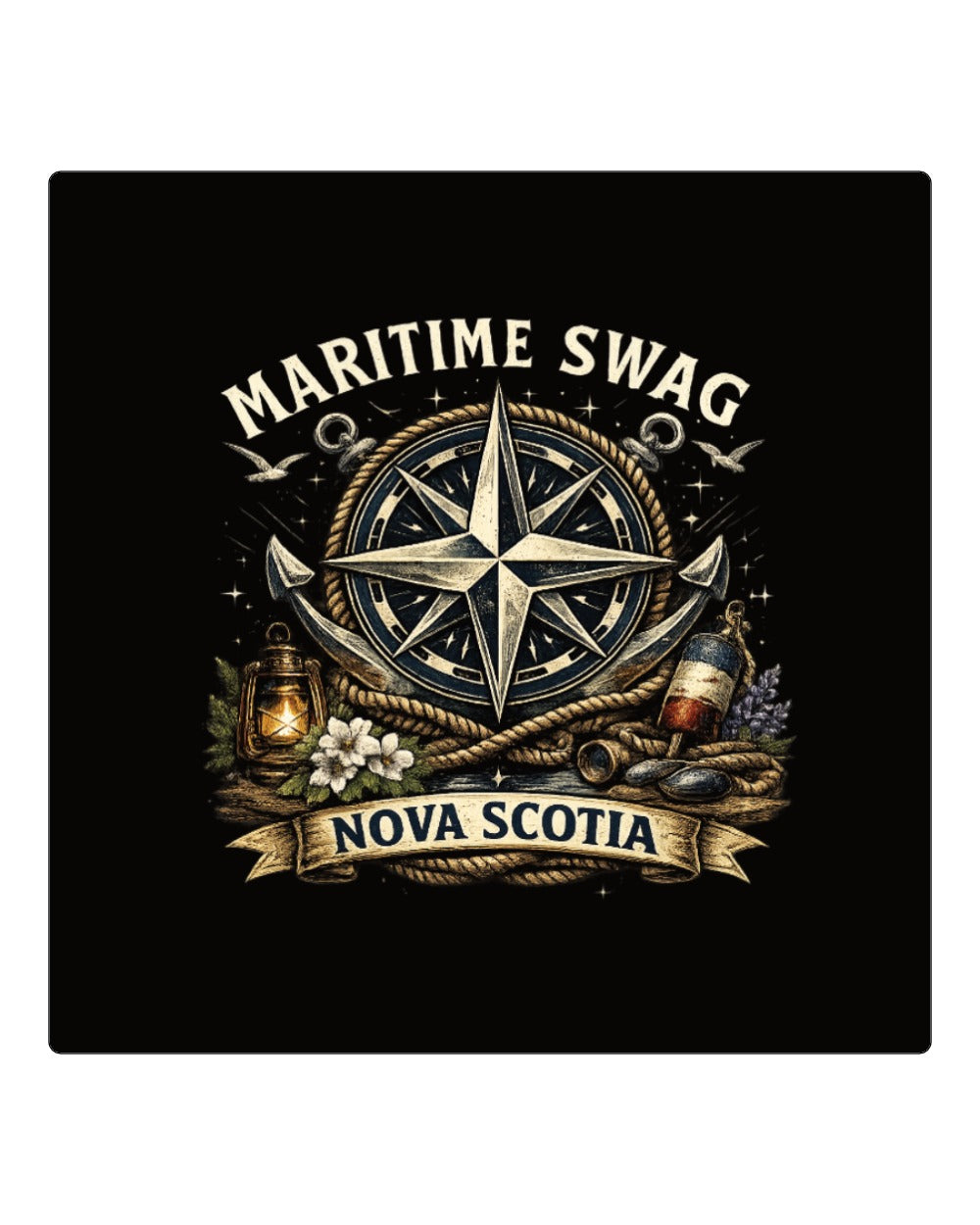 Maritime Swag Ns Compass Square Coaster