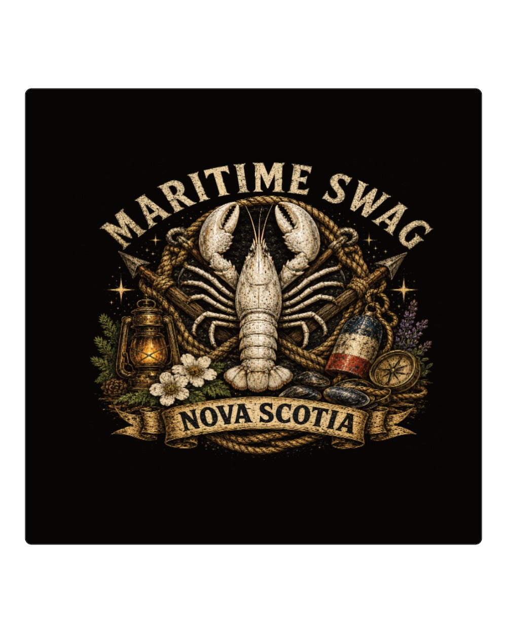 Maritime Swag Ns Lobster Square Coaster