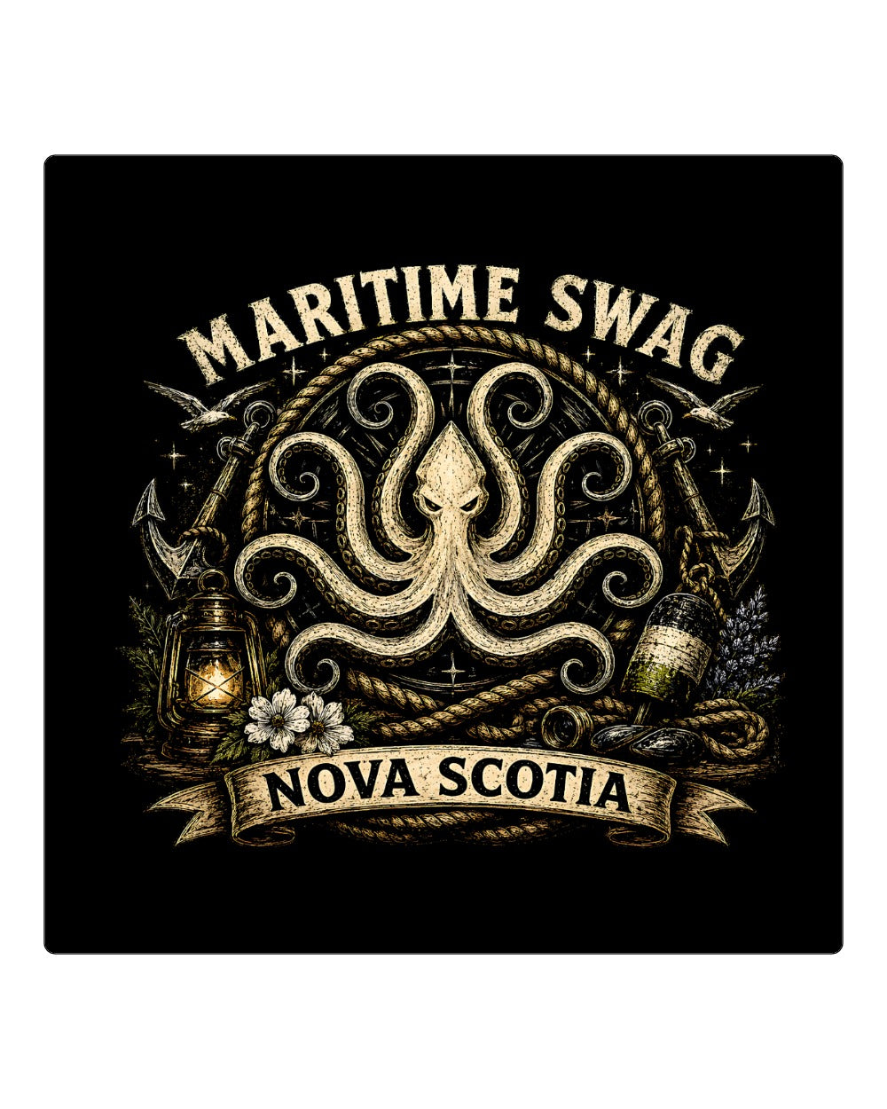 Maritime Swag Octopus Square Coaster