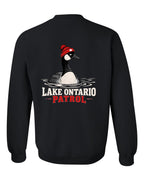 Lake Patrol Left Chest and Back Crewneck Sweatshirt in Black - back