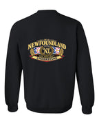 Newfoundland Thing Badge Left Chest and Back Crewneck Sweatshirt in Black - back