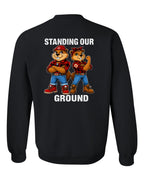 Standing Our Ground Left Chest and Back Crewneck Sweatshirt in Black - back