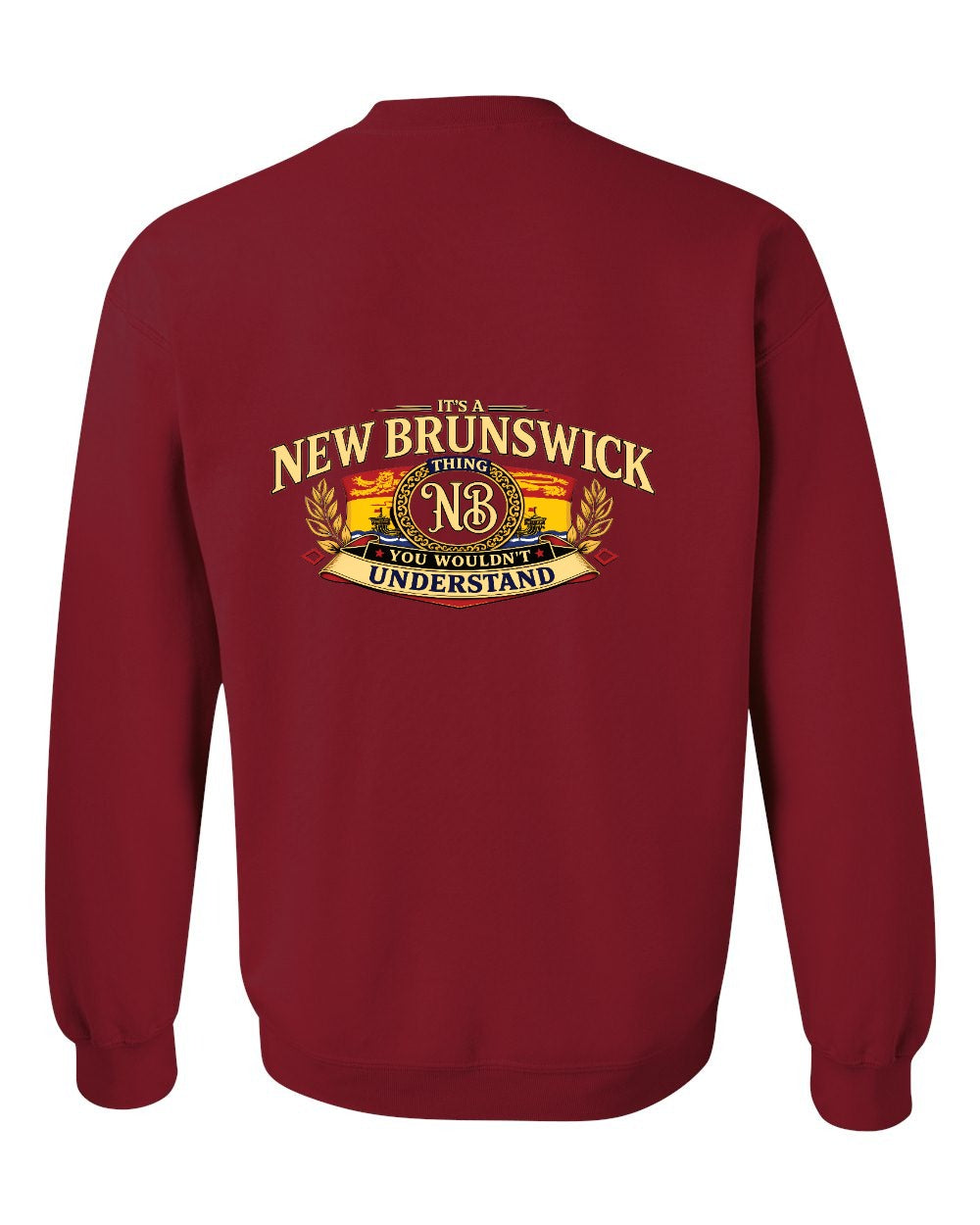 Nb Understand Left Chest and Back Crewneck Sweatshirt in Cardinal Red - back