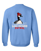 Lake Patrol Left Chest and Back Crewneck Sweatshirt in Carolina Blue - back