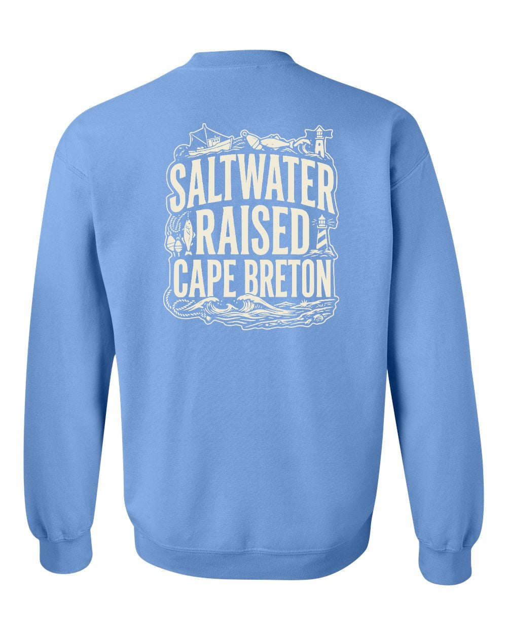 CB Saltwater Raised Folk Left Chest and Back Crewneck Sweatshirt - Unisex