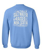 Saltwater Raised NS Folk Left Chest and Back Crewneck Sweatshirt - Unisex