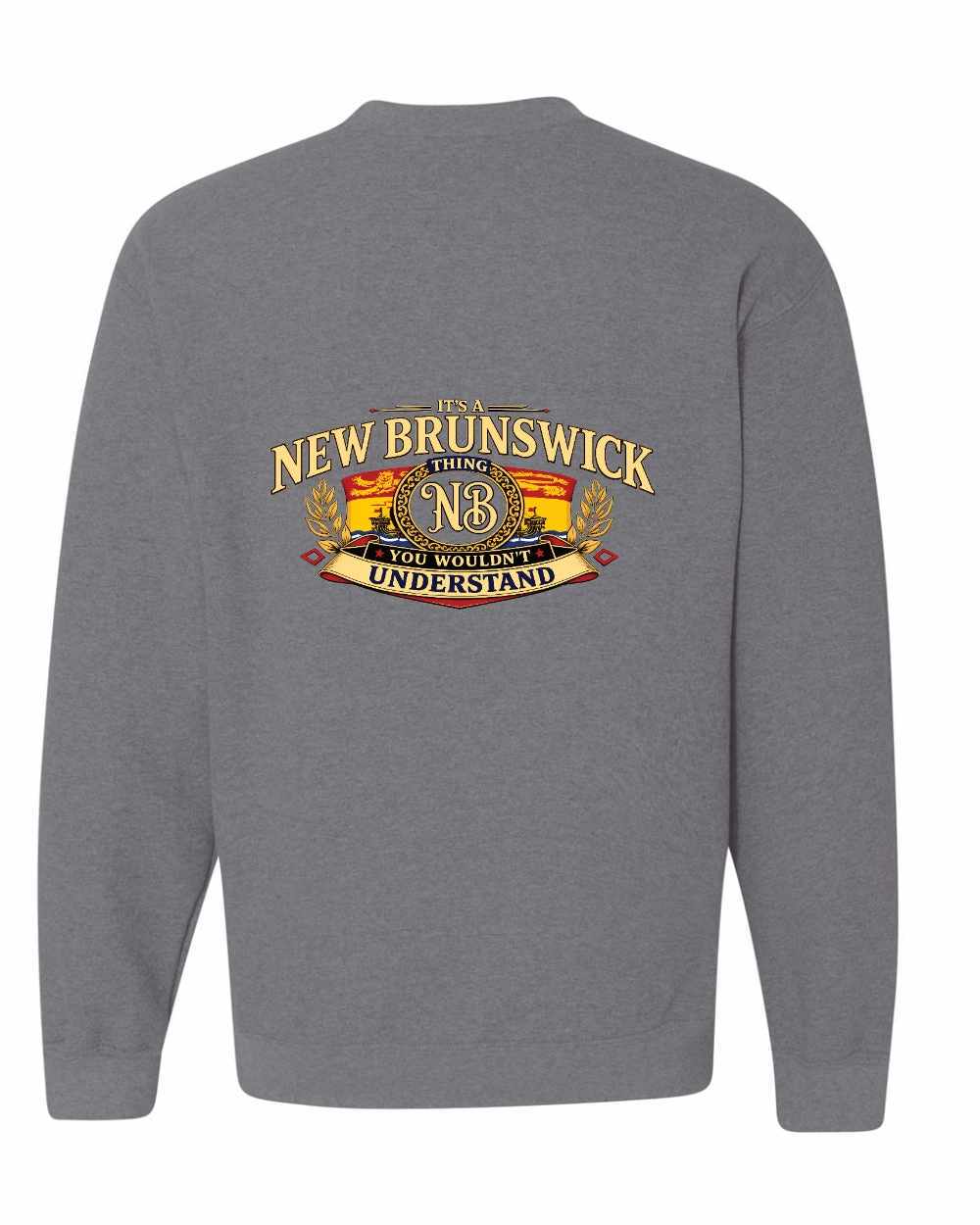 Nb Understand Left Chest and Back Crewneck Sweatshirt in Graphite Heather - back