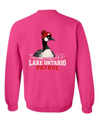 Lake Patrol Left Chest and Back Crewneck Sweatshirt in Pink - back