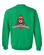 Dam Neighbours Left Chest and Back Crewneck Sweatshirt in Irish Green - back