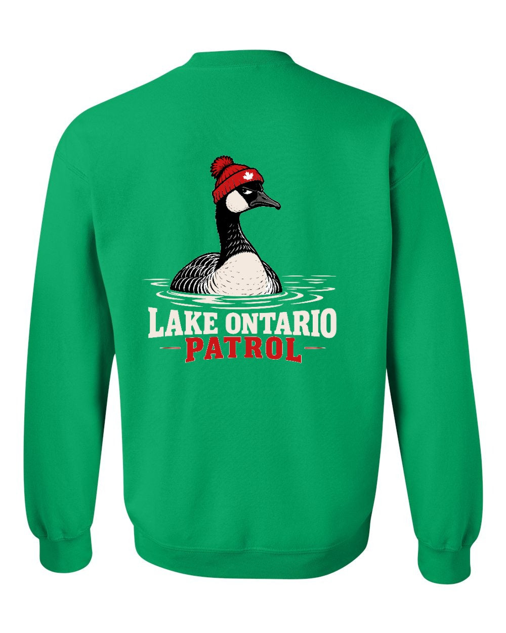 Lake Patrol Left Chest and Back Crewneck Sweatshirt in Irish Green - back