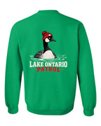 Lake Patrol Left Chest and Back Crewneck Sweatshirt in Irish Green - back