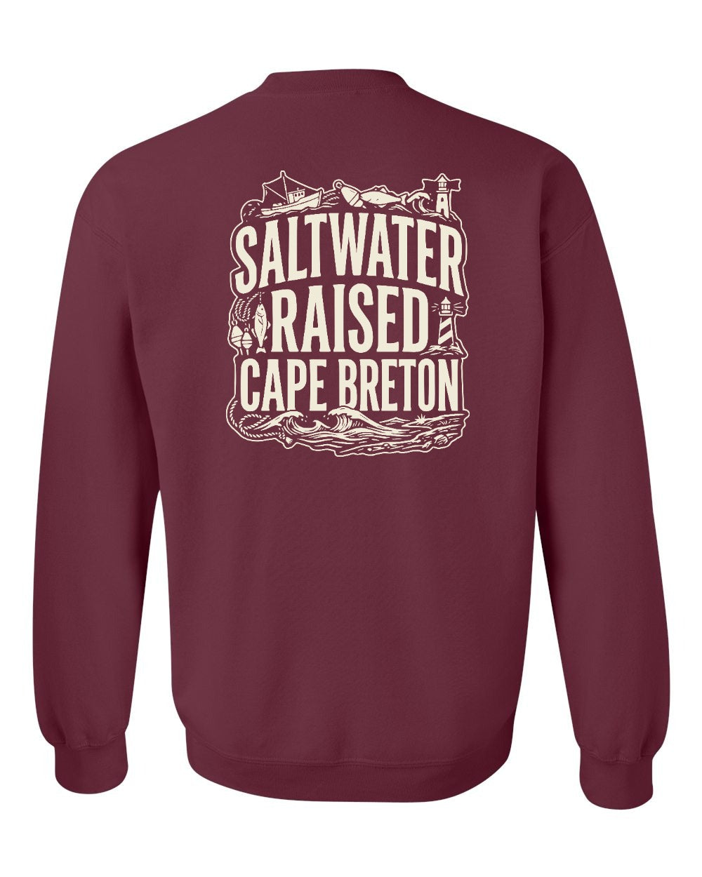 CB Saltwater Raised Folk Left Chest and Back Crewneck Sweatshirt - Unisex