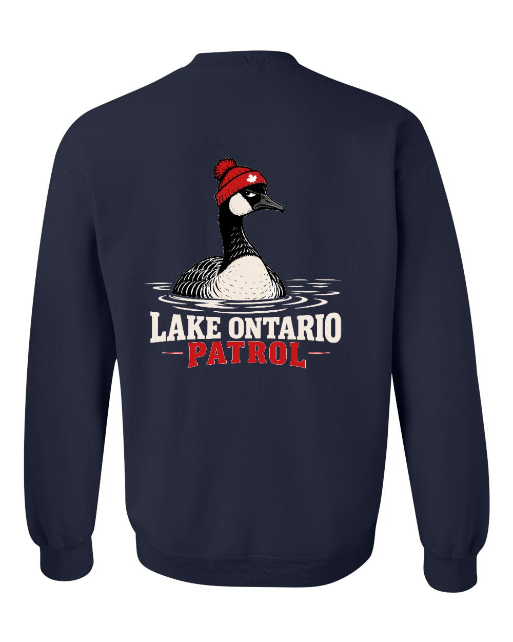 Lake Patrol Left Chest and Back Crewneck Sweatshirt in Navy - back