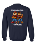 Standing Our Ground Left Chest and Back Crewneck Sweatshirt in Navy - back