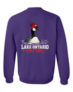 Lake Patrol Left Chest and Back Crewneck Sweatshirt in Purple - back