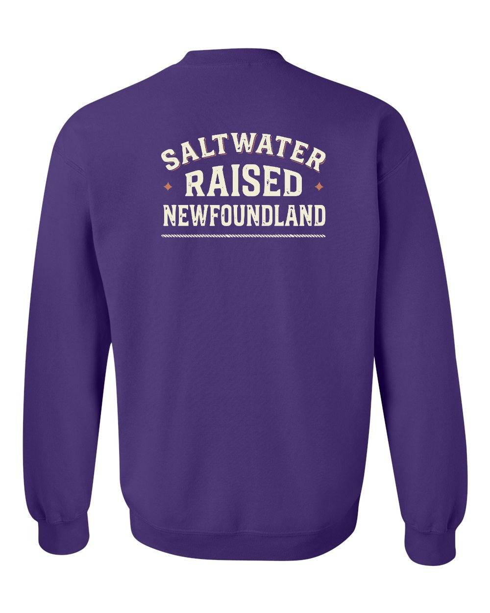 NFLD Saltwater Raised Sign Left Chest and Back Crewneck Sweatshirt - Unisex