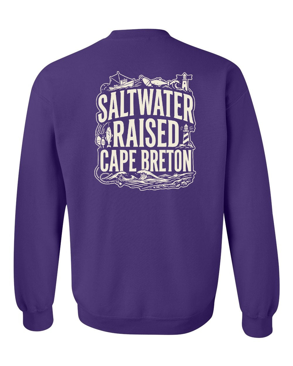 CB Saltwater Raised Folk Left Chest and Back Crewneck Sweatshirt - Unisex