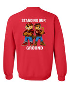 Standing Our Ground Left Chest and Back Crewneck Sweatshirt in Red - back