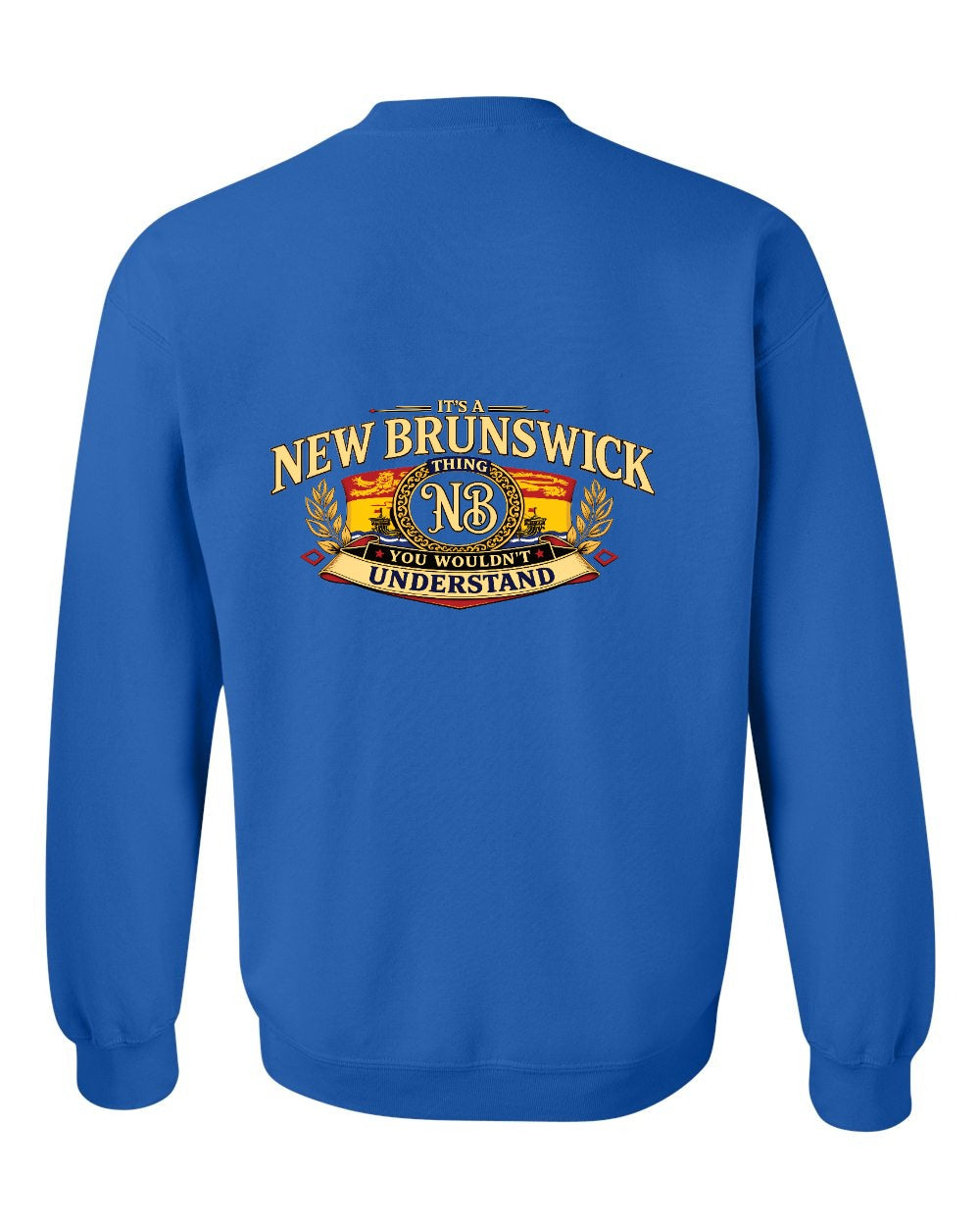 Nb Understand Left Chest and Back Crewneck Sweatshirt in Royal - back
