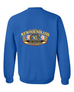 Newfoundland Thing Badge Left Chest and Back Crewneck Sweatshirt in Royal - back
