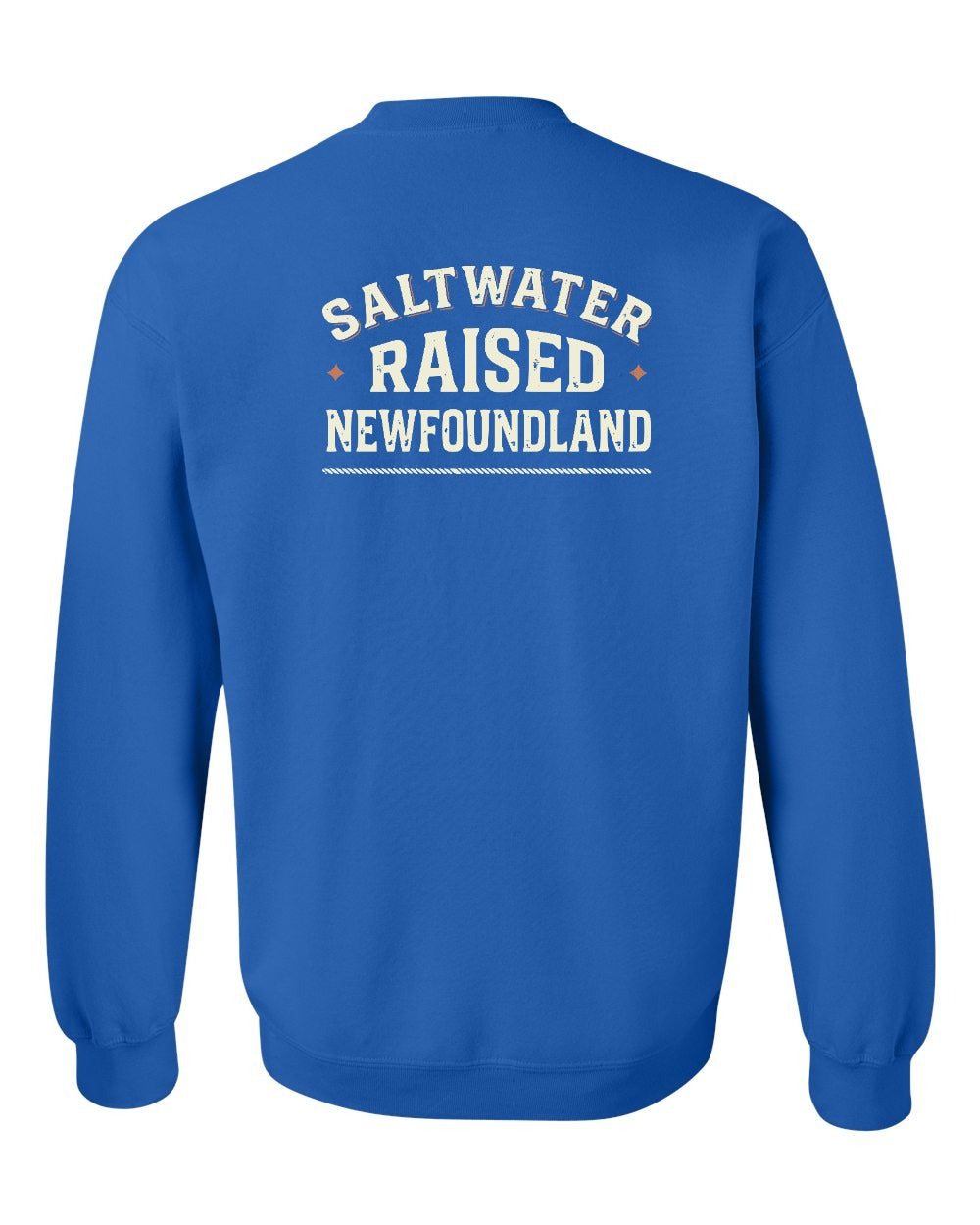 NFLD Saltwater Raised Sign Left Chest and Back Crewneck Sweatshirt - Unisex