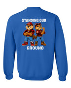 Standing Our Ground Left Chest and Back Crewneck Sweatshirt in Royal - back