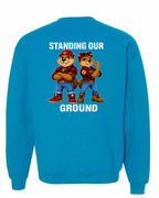 Standing Our Ground Left Chest and Back Crewneck Sweatshirt in Sapphire - back