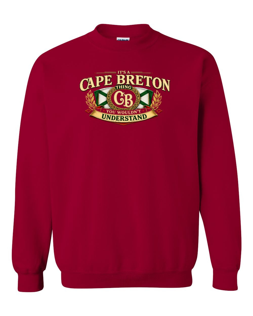Cb Understand Flag Crewneck Sweatshirt in Cardinal Red