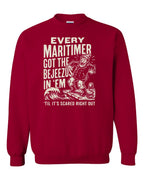 Bejezus Crewneck Sweatshirt in Cardinal Red