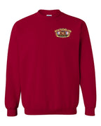 Newfoundland Thing Badge Left Chest and Back Crewneck Sweatshirt in Cardinal Red