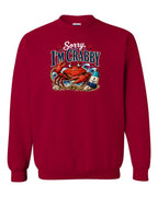 Sorry Im Crabby Crewneck Sweatshirt in Cardinal Red