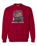 Trap Life Crewneck Sweatshirt in Cardinal Red