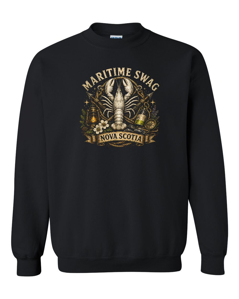 Maritime Swag Lobster Final Crewneck Sweatshirt in Black