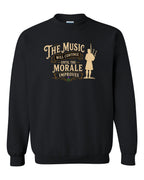 Muisic Will Continue Bagpipes Crewneck Sweatshirt in Black