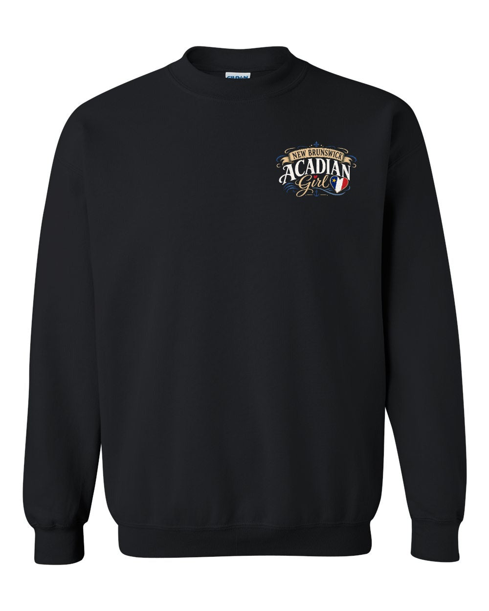 Nb Acadian Girl Left Chest Crewneck Sweatshirt in Black