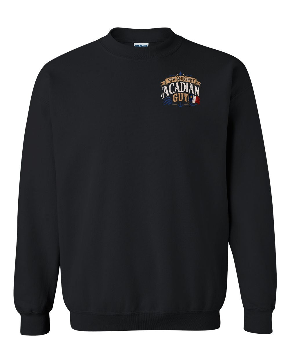 New Brunswick Guy Left Chest Crewneck Sweatshirt in Black