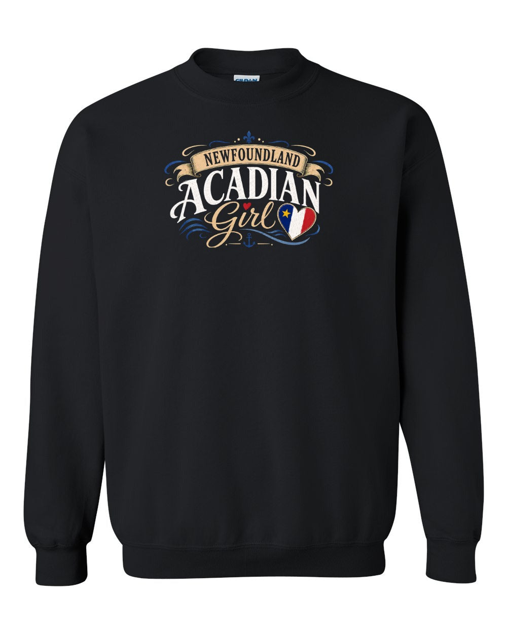 Newfoundland Girl Garment Crewneck Sweatshirt in Black