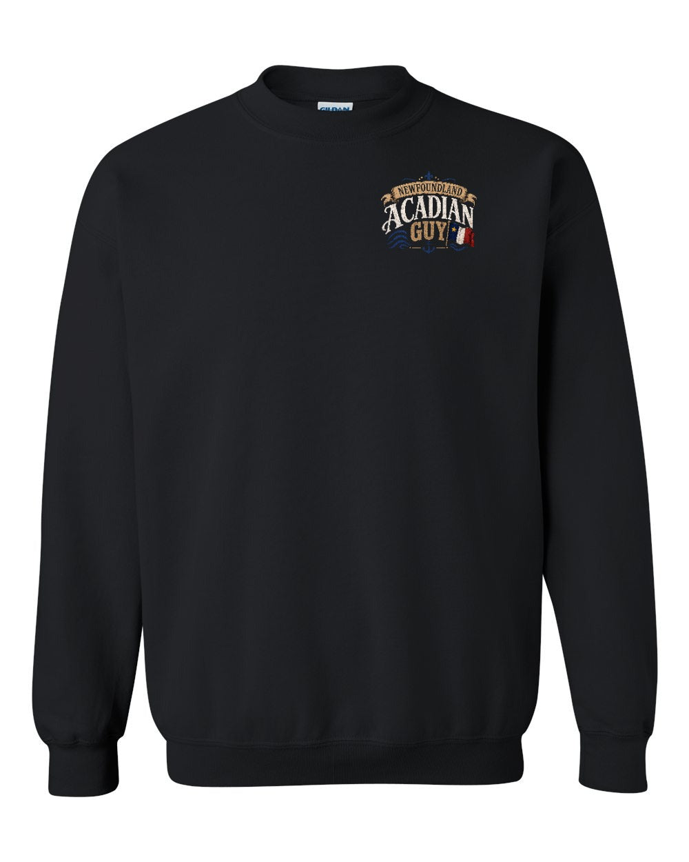 Newfoundland Guy Left Chest Crewneck Sweatshirt in Black
