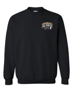 Nova Scotia Acadian Girl Left Chest Crewneck Sweatshirt in Black
