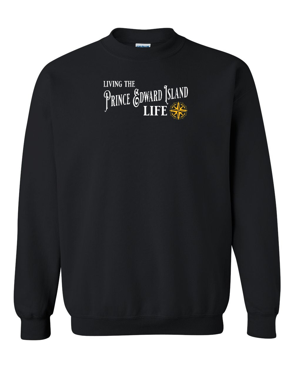 Living the PEI life yellow compass Crewneck Sweatshirt - Unisex