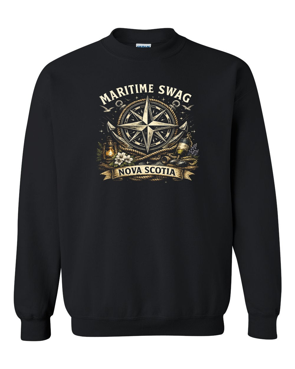 Ms Compass Crewneck Sweatshirt in Black