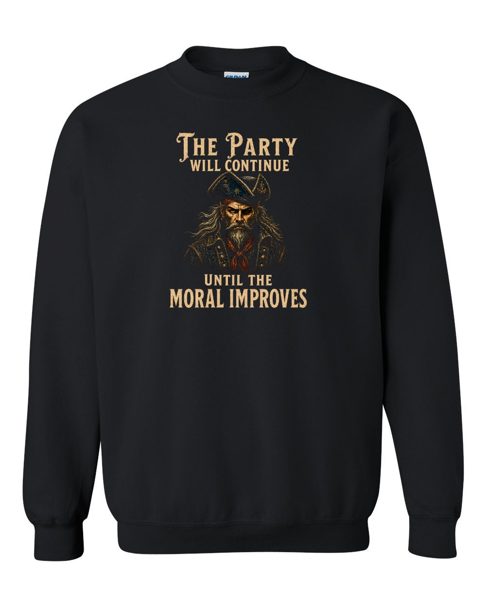 Party Continue Crewneck Sweatshirt in Black